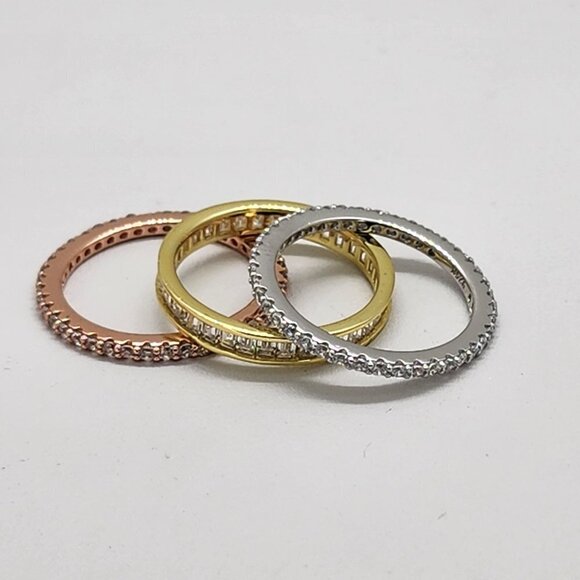 Brand New Sterling Silver 925 Tri Color Ring - Picture 5 of 5